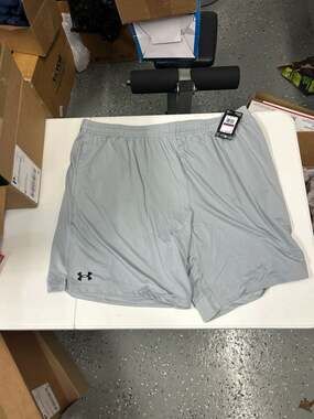 New Under Armour Mens UA Team Tech Vent 9in Shorts Gray 2XL
